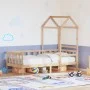 Sofá cama con techo de madera maciza de pino 80x200 cm de , Camas y somieres - Ref: Foro24-3282212, Precio: 171,13 €, Descuen...