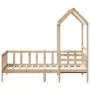 Sofá cama con techo de madera maciza de pino 80x200 cm de , Camas y somieres - Ref: Foro24-3282212, Precio: 171,13 €, Descuen...