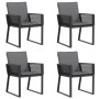Sillas de jardín con cojines 4 unidades ratán sintético negro de , Sillas de jardín - Ref: Foro24-4008116, Precio: 285,09 €, ...