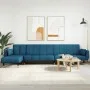 Sofá cama en forma de L terciopelo azul 275x140x70 cm de , Sofás - Ref: Foro24-3157205, Precio: 452,59 €, Descuento: %