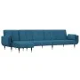 Sofá cama en forma de L terciopelo azul 275x140x70 cm de , Sofás - Ref: Foro24-3157205, Precio: 452,59 €, Descuento: %
