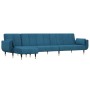 Sofá cama en forma de L terciopelo azul 275x140x70 cm de , Sofás - Ref: Foro24-3157205, Precio: 426,59 €, Descuento: %