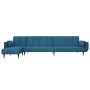 Sofá cama en forma de L terciopelo azul 275x140x70 cm de , Sofás - Ref: Foro24-3157205, Precio: 426,59 €, Descuento: %