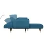Sofá cama en forma de L terciopelo azul 275x140x70 cm de , Sofás - Ref: Foro24-3157205, Precio: 452,59 €, Descuento: %