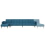 Sofá cama en forma de L terciopelo azul 275x140x70 cm de , Sofás - Ref: Foro24-3157205, Precio: 426,59 €, Descuento: %
