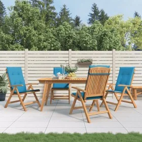 Sillas de jardín reclinables y cojines 4 uds madera maciza teca de , Sillas de jardín - Ref: Foro24-3196467, Precio: 634,84 €...