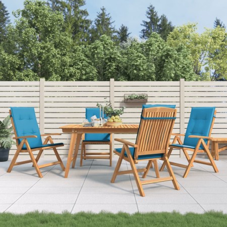 Sillas de jardín reclinables y cojines 4 uds madera maciza teca de , Sillas de jardín - Ref: Foro24-3196467, Precio: 659,53 €...