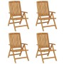 Sillas de jardín reclinables y cojines 4 uds madera maciza teca de , Sillas de jardín - Ref: Foro24-3196467, Precio: 659,53 €...