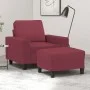 Sillón con taburete tela rojo tinto 60 cm de , Sofás - Ref: Foro24-3201149, Precio: 202,95 €, Descuento: %