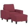 Sillón con taburete tela rojo tinto 60 cm de , Sofás - Ref: Foro24-3201149, Precio: 202,95 €, Descuento: %