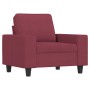 Sillón con taburete tela rojo tinto 60 cm de , Sofás - Ref: Foro24-3201149, Precio: 205,92 €, Descuento: %