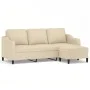 3-seater sofa with cream fabric ottoman 180 cm by , Sofas - Ref: Foro24-3201137, Price: 363,98 €, Discount: %