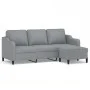 Sofá de 3 plazas con taburete de tela gris claro 180 cm de , Sofás - Ref: Foro24-3201135, Precio: 310,24 €, Descuento: %