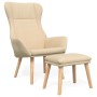 Sillón de relax con taburete tela color crema de , Sillones - Ref: Foro24-3097884, Precio: 147,29 €, Descuento: %