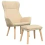 Relax armchair with cream-colored fabric footstool by , Armchairs - Ref: Foro24-3097884, Price: 144,68 €, Discount: %