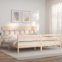 Estructura de cama de matrimonio con cabecero madera maciza de vidaXL, Camas y somieres - Ref: Foro24-3195171, Precio: 150,72...