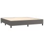 Cama box spring colchón y LED cuero sintético gris 200x200 cm de , Camas y somieres - Ref: Foro24-3139347, Precio: 719,59 €, ...