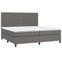Cama box spring con colchón cuero sintético gris 200x200 cm de , Camas y somieres - Ref: Foro24-3142807, Precio: 696,10 €, De...