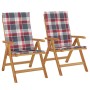 Sillas de jardín reclinables y cojines 2 uds madera maciza teca de , Sillas de jardín - Ref: Foro24-3196446, Precio: 351,94 €...