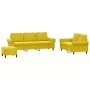 Juego de sofás con cojines 3 piezas terciopelo amarillo de , Sofás - Ref: Foro24-3202266, Precio: 528,71 €, Descuento: %