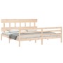 Estructura de cama de matrimonio con cabecero madera maciza de vidaXL, Camas y somieres - Ref: Foro24-3195171, Precio: 150,72...