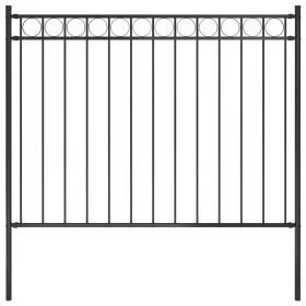 Gartenzaun aus schwarzem Stahl 1,7x1 m von , Zaunpaneele - Ref: Foro24-146313, Preis: 78,25 €, Rabatt: %