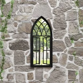 Espejo de jardín hierro negro para exterior 70x30 cm de , Espejos - Ref: Foro24-318364, Precio: 84,00 €, Descuento: %