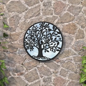 Espejo de jardín redondo hierro negro uso exterior 40x2,5 cm de , Espejos - Ref: Foro24-318370, Precio: 65,95 €, Descuento: %