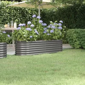 Jardinera de acero con recubrimiento en polvo gris 152x40x36cm de , Maceteros y jardineras - Ref: Foro24-318869, Precio: 43,3...