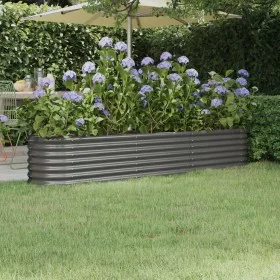 Jardinera arriate acero recubrimiento polvo gris 224x40x36 cm de , Maceteros y jardineras - Ref: Foro24-318874, Precio: 58,91...