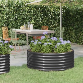 Jardinera arriate acero recubierto polvo antracita 100x100x36cm de , Maceteros y jardineras - Ref: Foro24-318986, Precio: 52,...