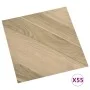 Self-adhesive PVC floor tiles, 55 units, brown with striped pattern, covering 5.11 square meters. by , Floors and carpets - R...