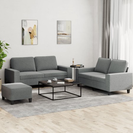 Juego de sofás 3 piezas tela gris oscuro de , Sofás - Ref: Foro24-3201891, Precio: 558,72 €, Descuento: %