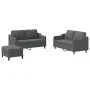 Juego de sofás con cojines 3 piezas tela gris oscuro de , Sofás - Ref: Foro24-3201811, Precio: 447,55 €, Descuento: %