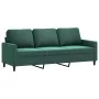 Juego de sofás con cojines 3 piezas terciopelo verde oscuro de , Sofás - Ref: Foro24-3201528, Precio: 535,38 €, Descuento: %