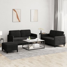 Juego de sofás 3 piezas terciopelo negro de , Sofás - Ref: Foro24-3201989, Precio: 452,98 €, Descuento: %