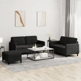 Set mit 3 teiligen Sofas aus schwarzem Samt von , Sofas - Ref: Foro24-3201989, Preis: 445,99 €, Rabatt: %