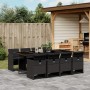 Set de comedor de jardín 9 pzas y cojines ratán sintético negro de , Conjuntos de jardín - Ref: Foro24-3210559, Precio: 701,9...