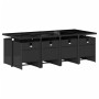 Set de comedor de jardín 9 pzas y cojines ratán sintético negro de , Conjuntos de jardín - Ref: Foro24-3210559, Precio: 701,9...