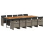 Set de comedor de jardín 11 pzas y cojines ratán sintético gris de , Conjuntos de jardín - Ref: Foro24-3210578, Precio: 1,00 ...