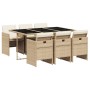 Set comedor de jardín 7 pzas con cojines ratán sintético beige de , Conjuntos de jardín - Ref: Foro24-3210550, Precio: 431,14...