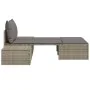 Double sun lounger with gray synthetic rattan cushions by , Loungers - Ref: Foro24-368391, Price: 266,22 €, Discount: %