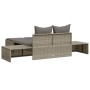 Tumbona doble con cojines ratán sintético gris de , Tumbonas - Ref: Foro24-368391, Precio: 257,50 €, Descuento: %