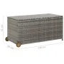 Caja almacenaje jardín ratán sintético gris claro 120x65x61 cm de vidaXL, Cajas de almacenaje para exteriores - Ref: Foro24-3...