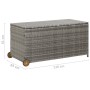 Caja almacenaje jardín ratán sintético gris claro 120x65x61 cm de vidaXL, Cajas de almacenaje para exteriores - Ref: Foro24-3...