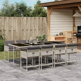 Set comedor de jardín 9 pzas cojines ratán sintético gris claro de , Conjuntos de jardín - Ref: Foro24-3278050, Precio: 698,4...