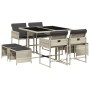 Set comedor de jardín 9 pzas cojines ratán sintético gris claro de , Conjuntos de jardín - Ref: Foro24-3278086, Precio: 351,0...