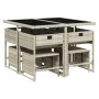 Set comedor de jardín 9 pzas cojines ratán sintético gris claro de , Conjuntos de jardín - Ref: Foro24-3278086, Precio: 351,0...