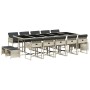 Set comedor jardín y cojines 15 pzas ratán sintético gris claro de , Conjuntos de jardín - Ref: Foro24-3278122, Precio: 781,8...