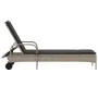 Tumbona con ruedas y cojín ratán sintético gris claro de , Tumbonas - Ref: Foro24-368313, Precio: 171,41 €, Descuento: %